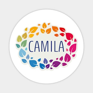 Camila name with colorful leaves Magnet